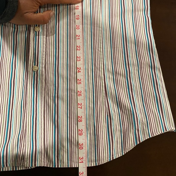 HUGO striped dress shirt with collar removed. L - Picture 6 of 7